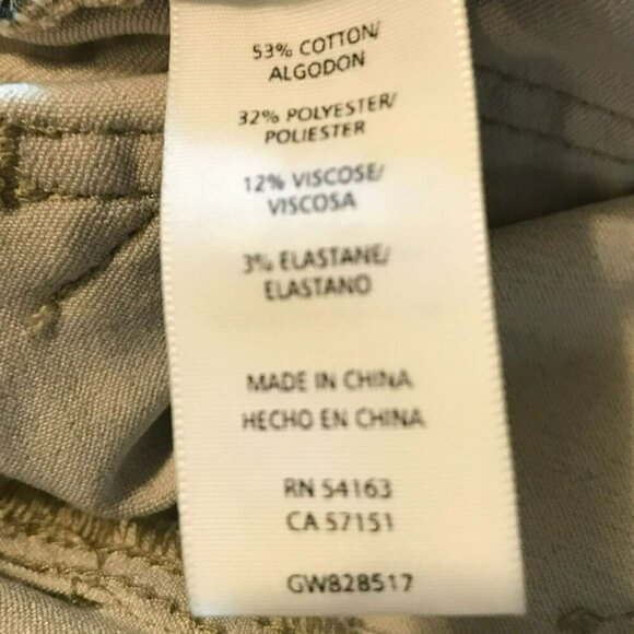 Bass Cropped Pants 5-Pocket Stretch Waist Cotton Blend Khaki Tan Women's Size 6 - Picture 12 of 16